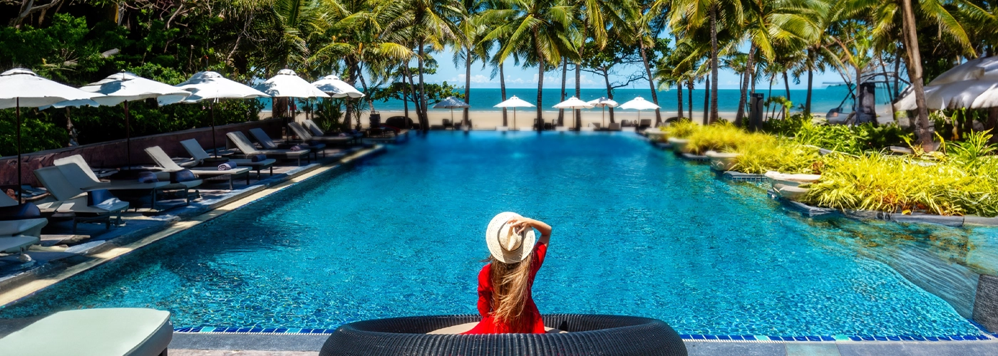 Couple at amazing resort