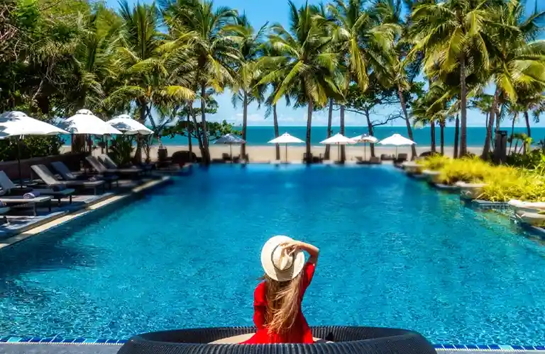 Couple at amazing resort